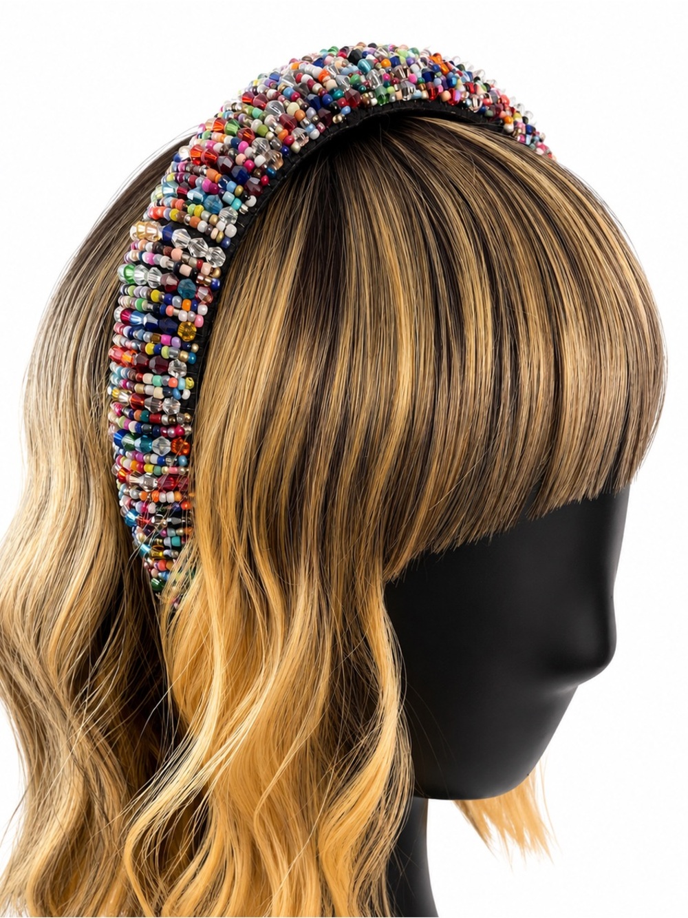 Multicolor Beaded Padded Headband - Women Accessories